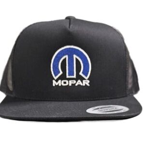 Direct Embroidered Mopar SnapBack Mesh Flat Bill Trucker Hat Cap